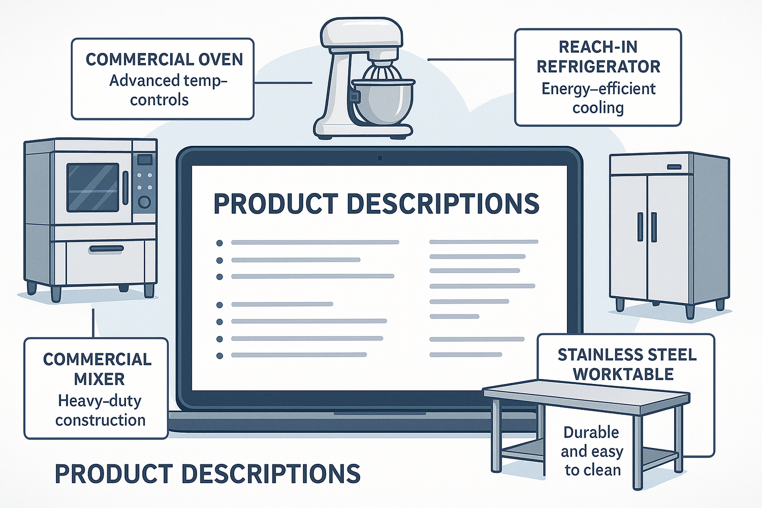 Restaurant Equipment Product Descriptions
